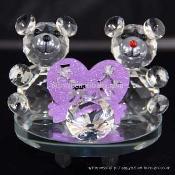 Crystal Collection adorável urso com estatuetas de coração